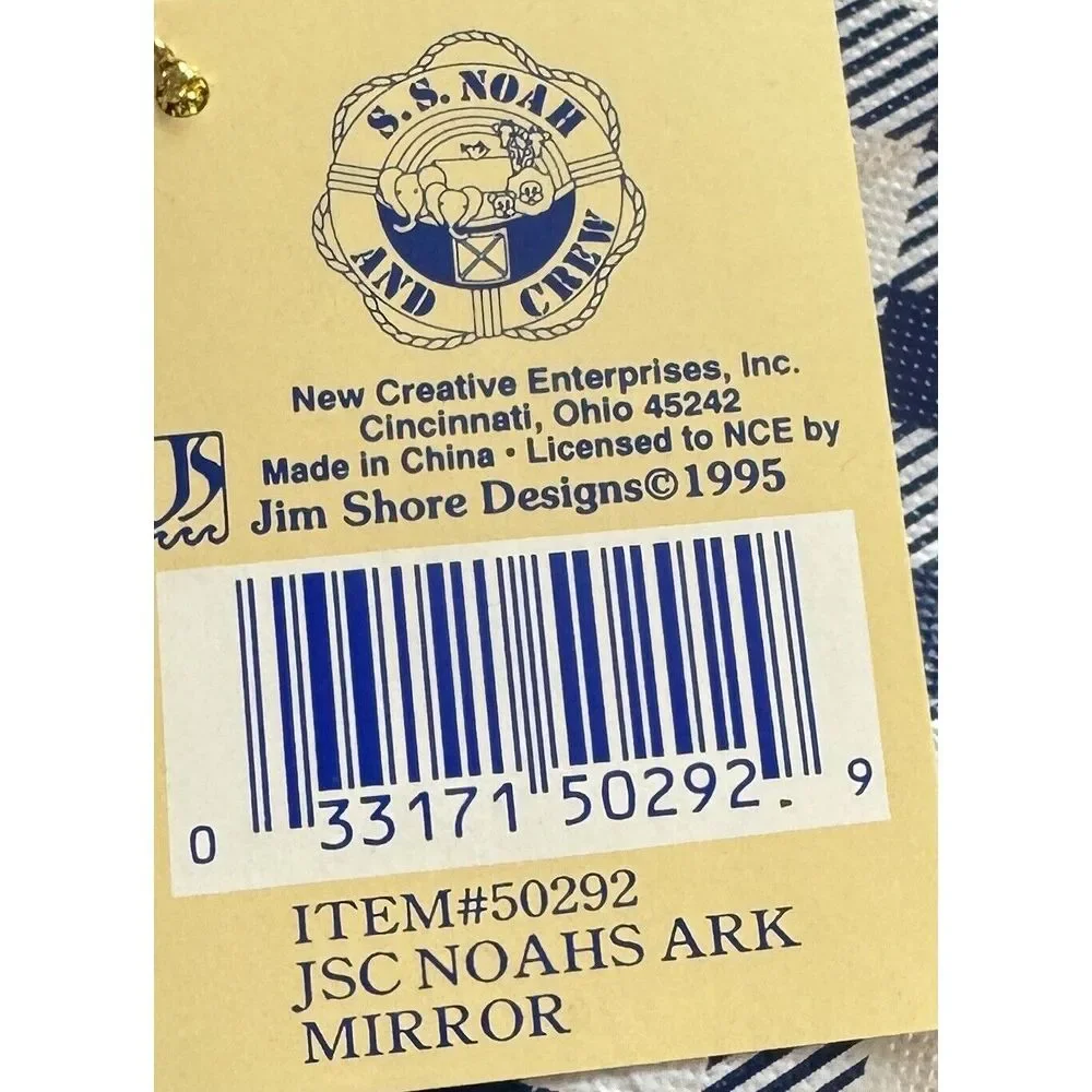 1995 Jim Shore S.S. Noah and Crew Noah's Ark Mirror